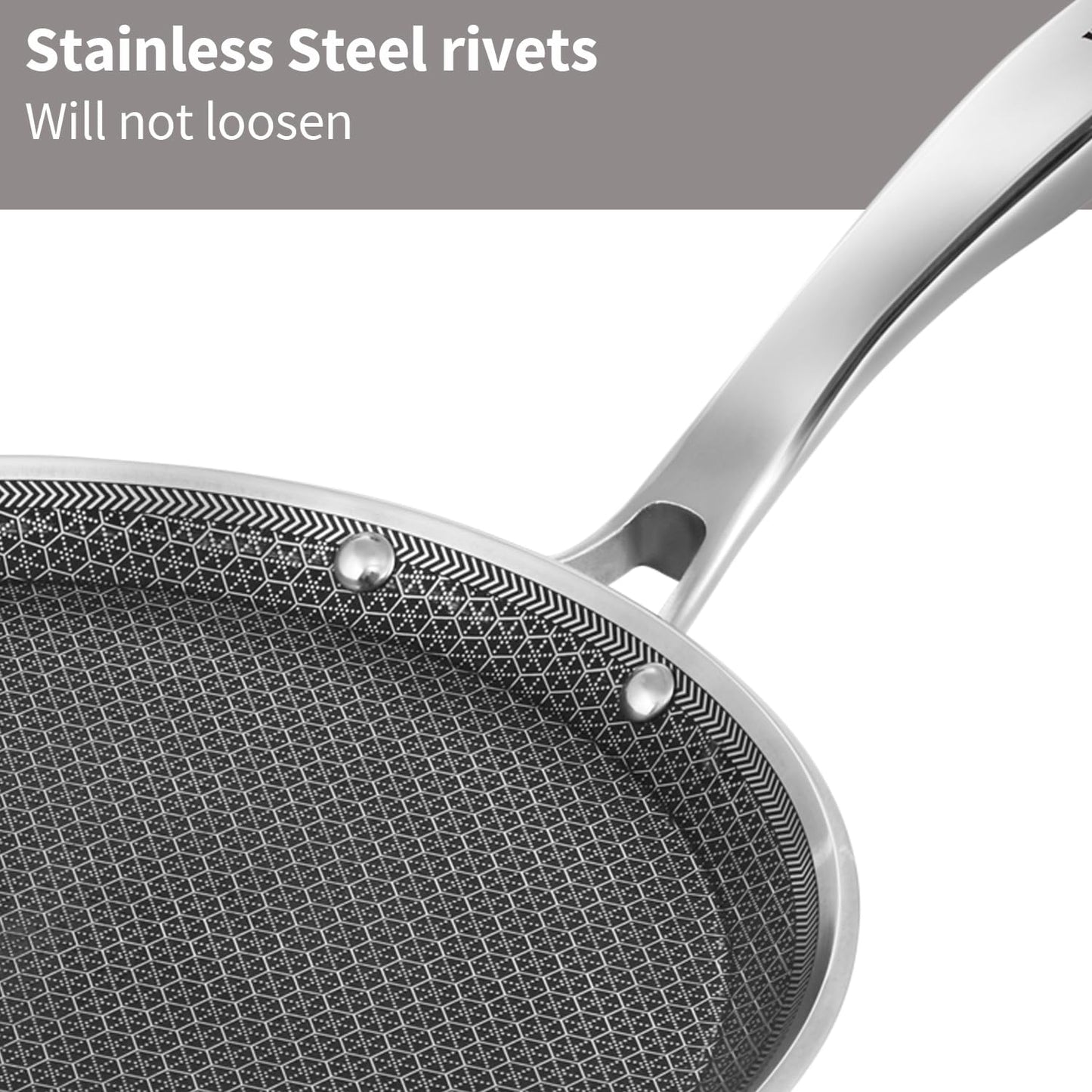 Hawkins Pro 26 cm Tri-Ply Stainless Steel with Shielded Nonstick Induction Flat Tava, Tawa with Stainless Steel Handle, Silver (PSNFT26)